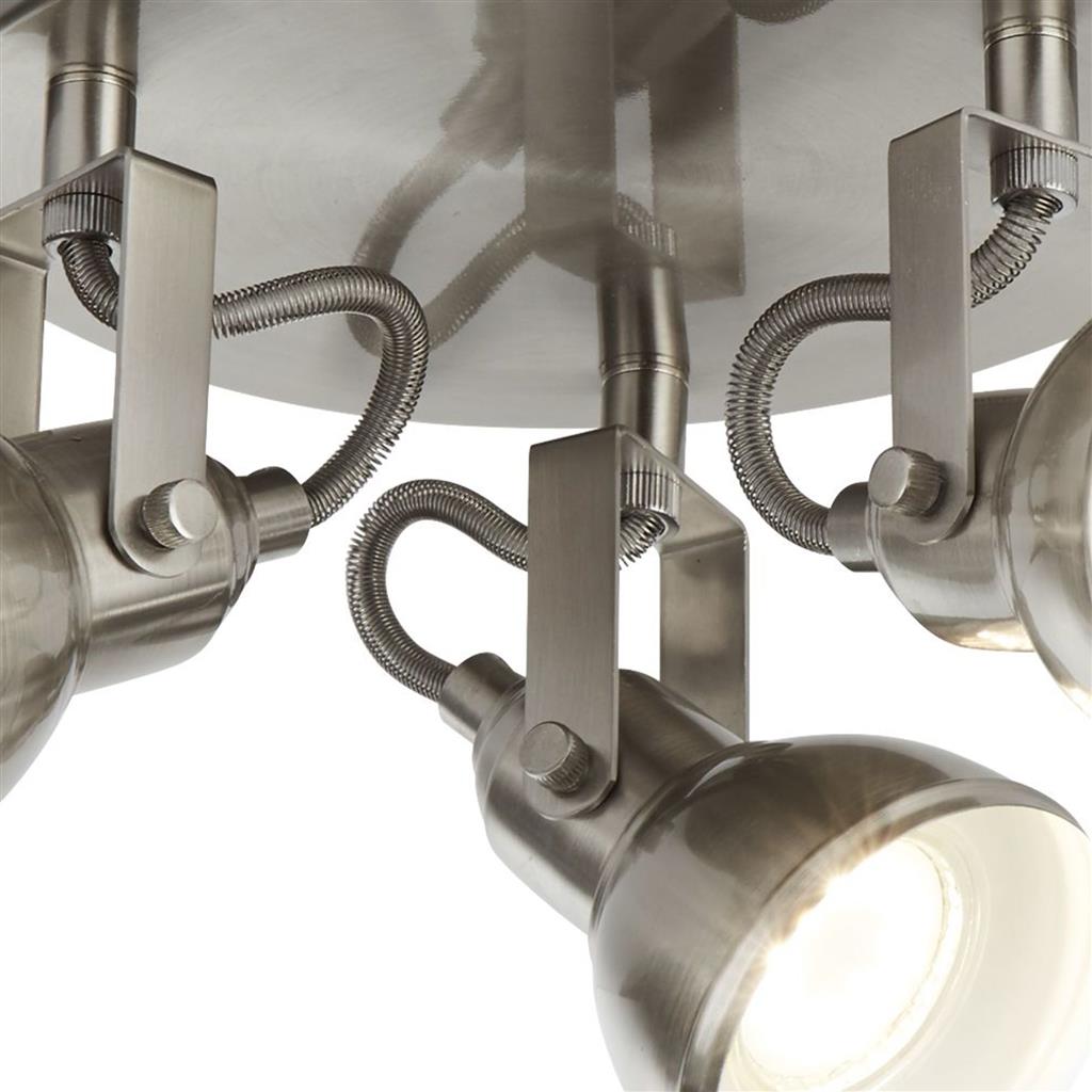 Satin Silver Triple Head Spotlight Cluster - ID 12021