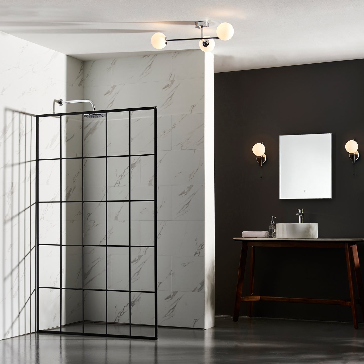 Contemporary Bathroom Chrome Angled Ceiling Light - ID 11675