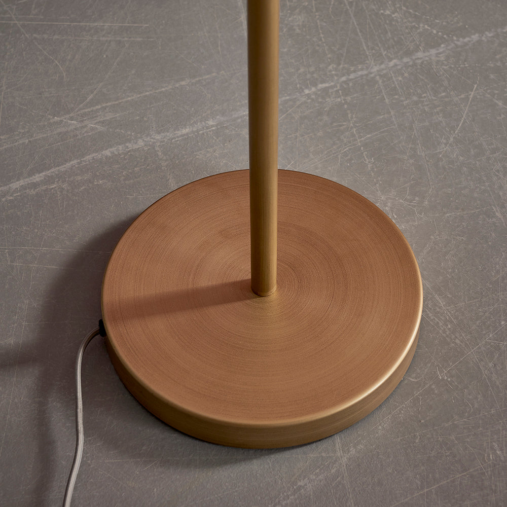 Brushed Gold & Opal Glass Floor Lamp - ID 11152