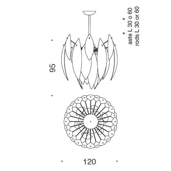 Paradise 120cm Murano Glass Chandelier