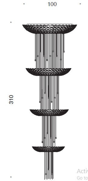 Canning 4 Tiered Suspension Chandelier - ID 8144