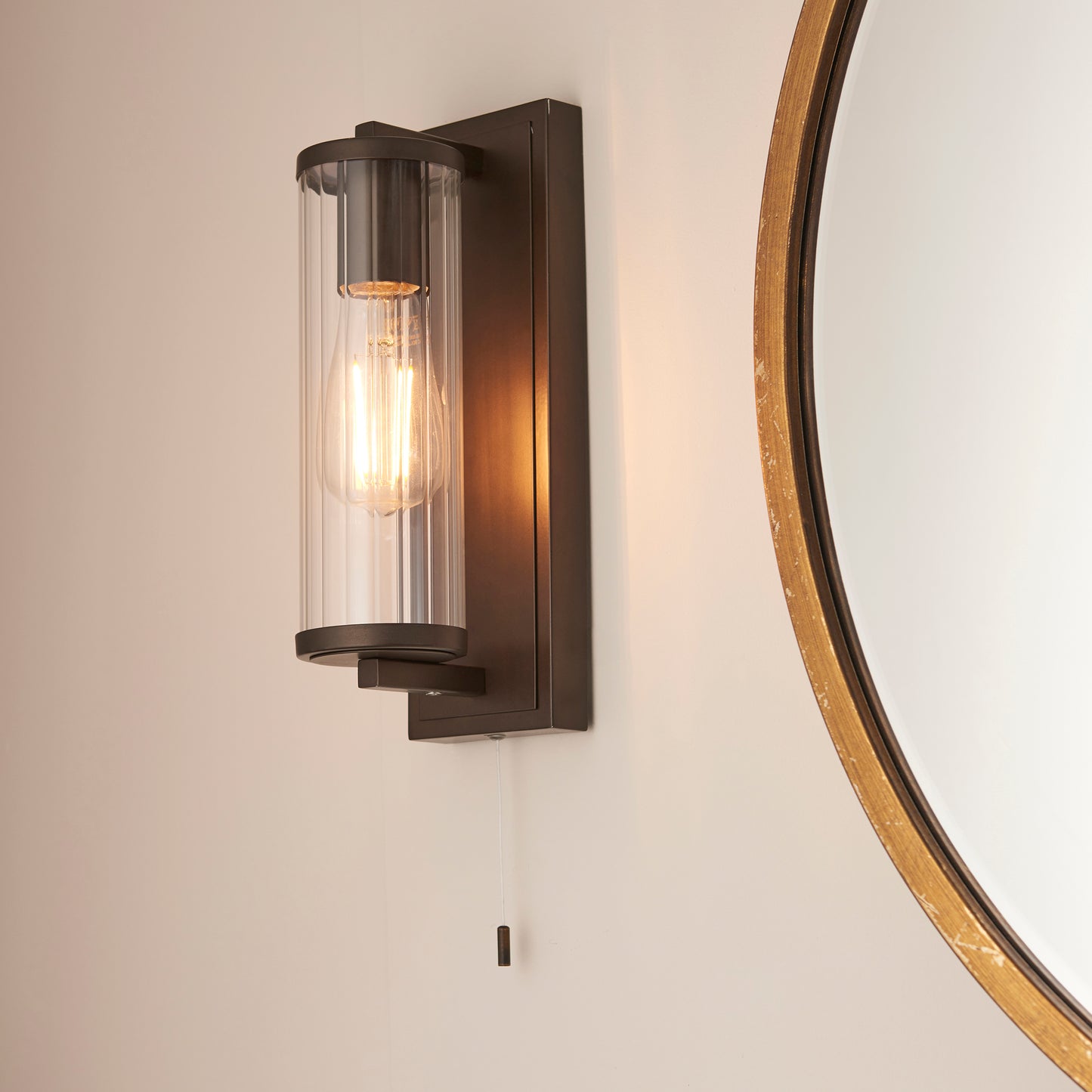 Cylinder Dark Bronze Bathroom Wall Light - ID 11672