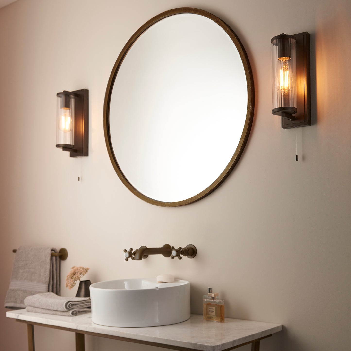 Cylinder Dark Bronze Bathroom Wall Light - ID 11672