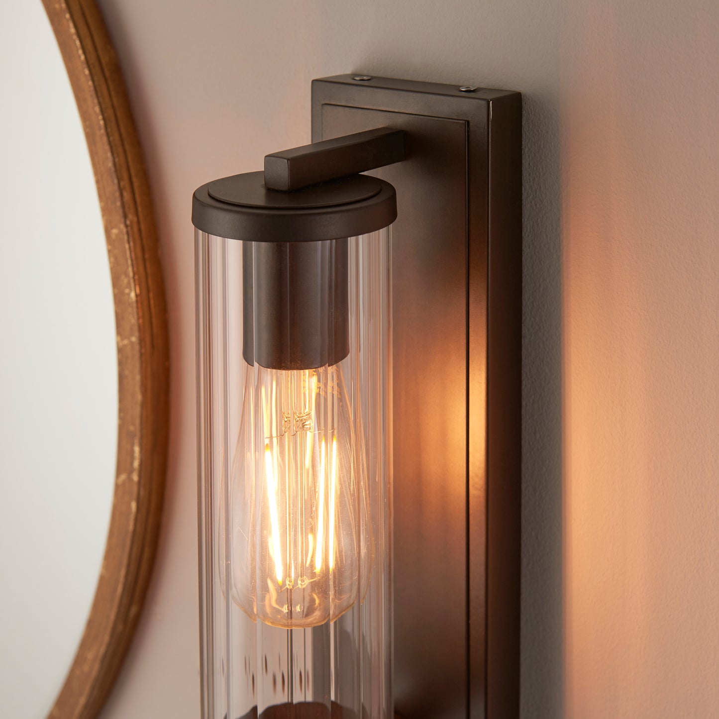 Cylinder Dark Bronze Bathroom Wall Light - ID 11672
