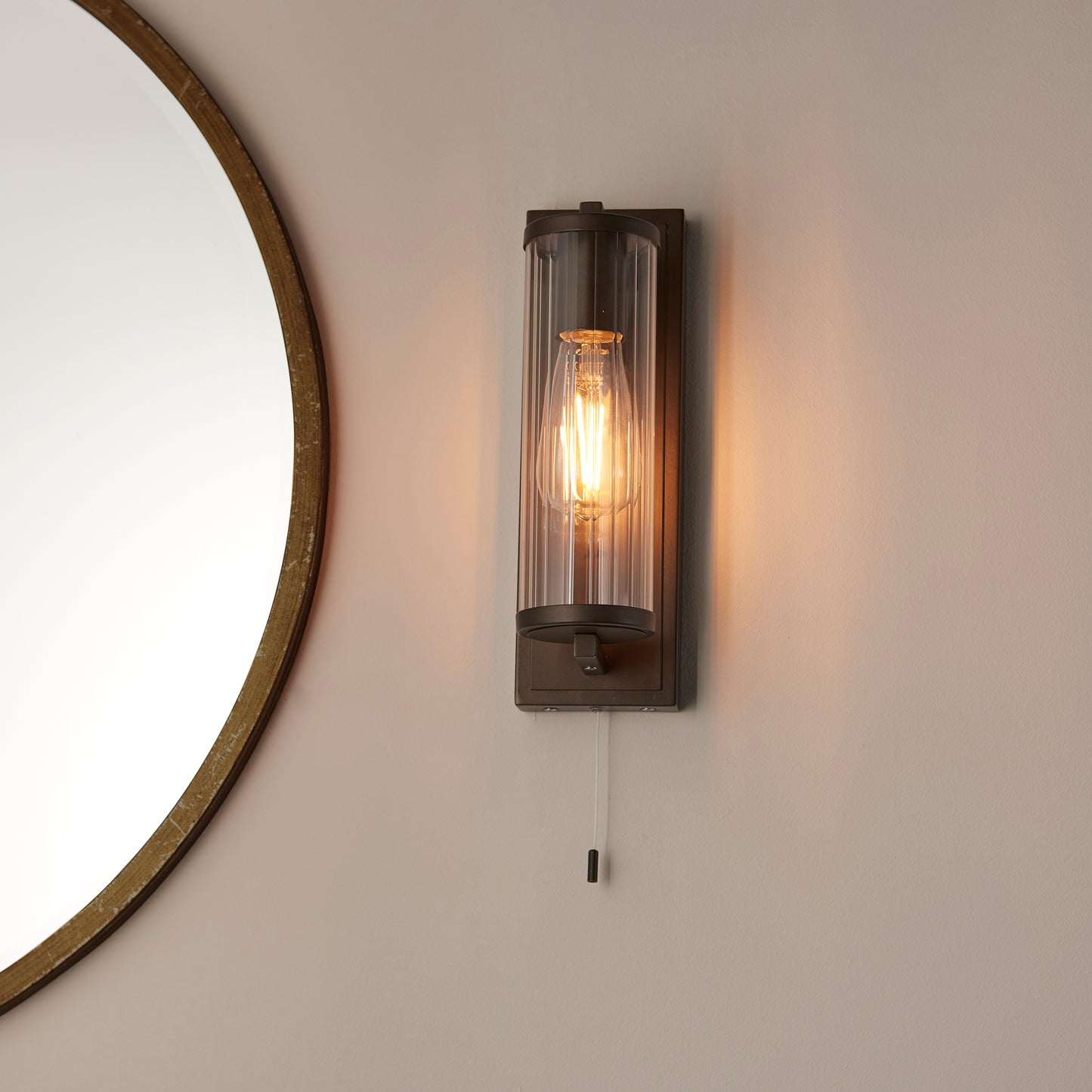 Cylinder Dark Bronze Bathroom Wall Light - ID 11672