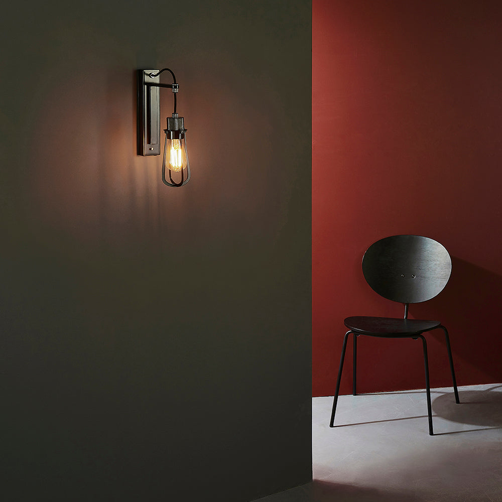 Black Chrome Knurled Wall Light - ID 11003