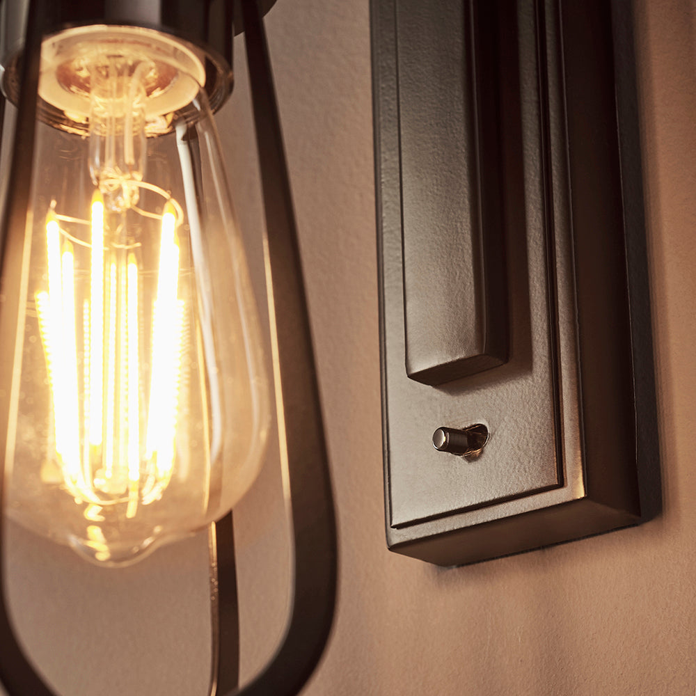 Black Chrome Knurled Wall Light - ID 11003