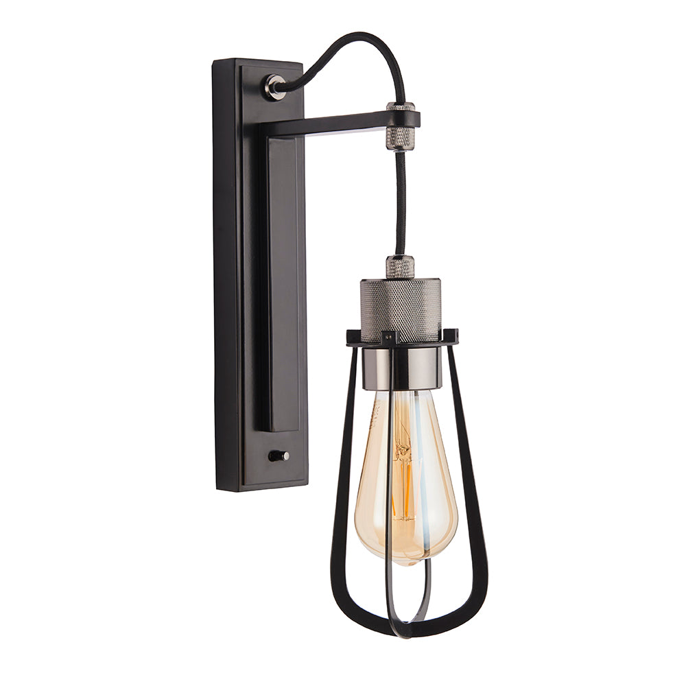 Black Chrome Knurled Wall Light - ID 11003