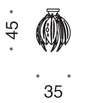 Crystal Palm Ceiling Light
