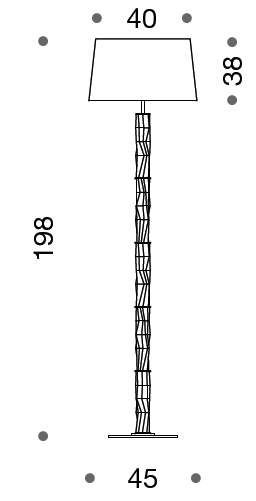Becton Murano Glass Floor Lamp Height 198cm - ID 8070