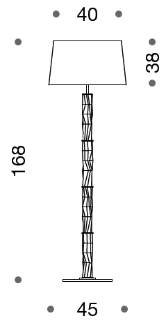 Becton Murano Glass Floor Lamp Height 168cm - ID 8066