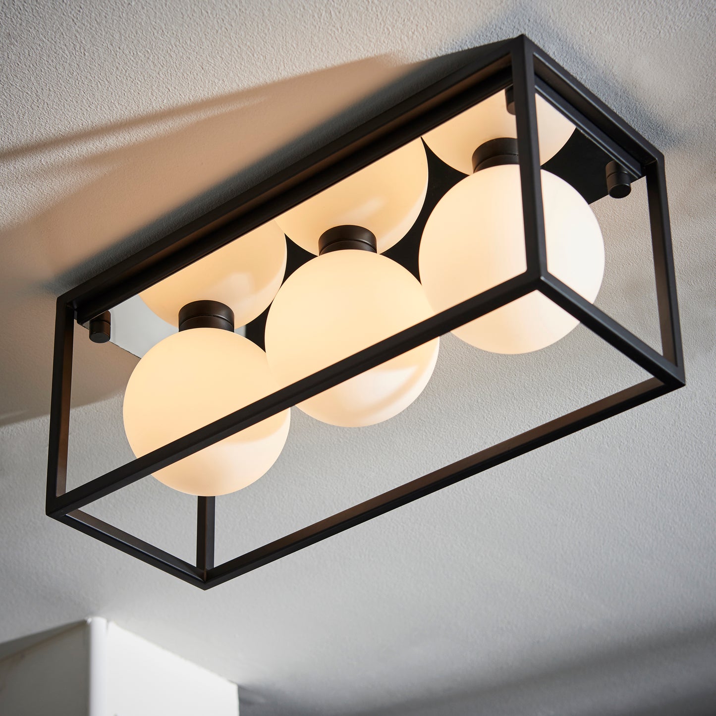 Angular Framed Linear IP44 Semi-Flush Ceiling Light - ID 11669