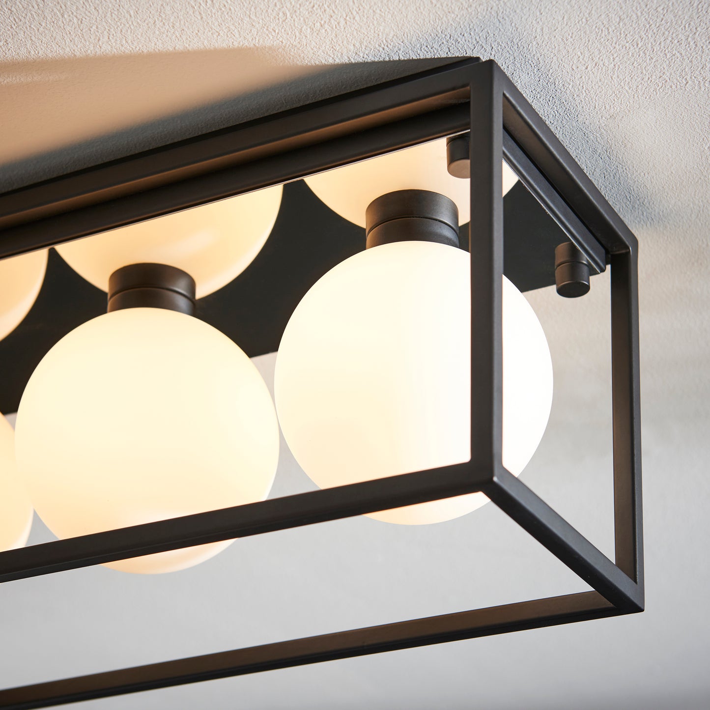 Angular Framed Linear IP44 Semi-Flush Ceiling Light - ID 11669