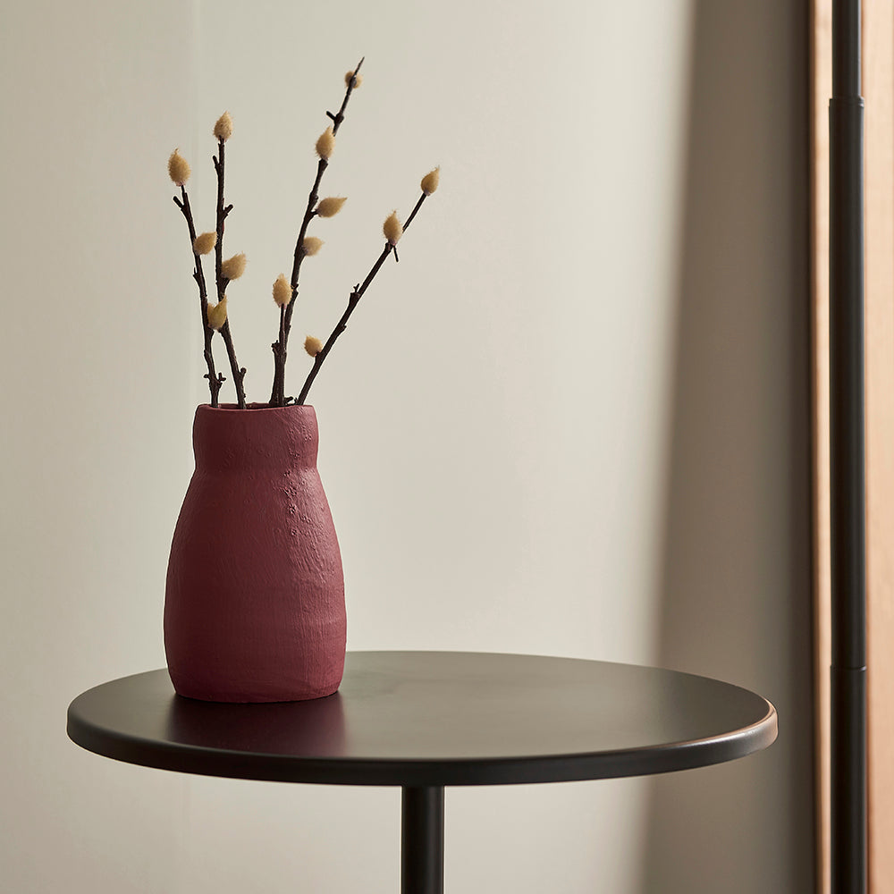 Satin Black Floor Lamp With Shelf - ID 11024