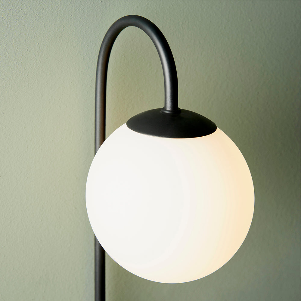 Satin Black Wall Light With Shelf - ID 11025