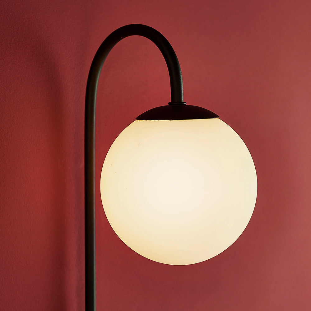 Satin Black Wall Light With Shelf - ID 11025