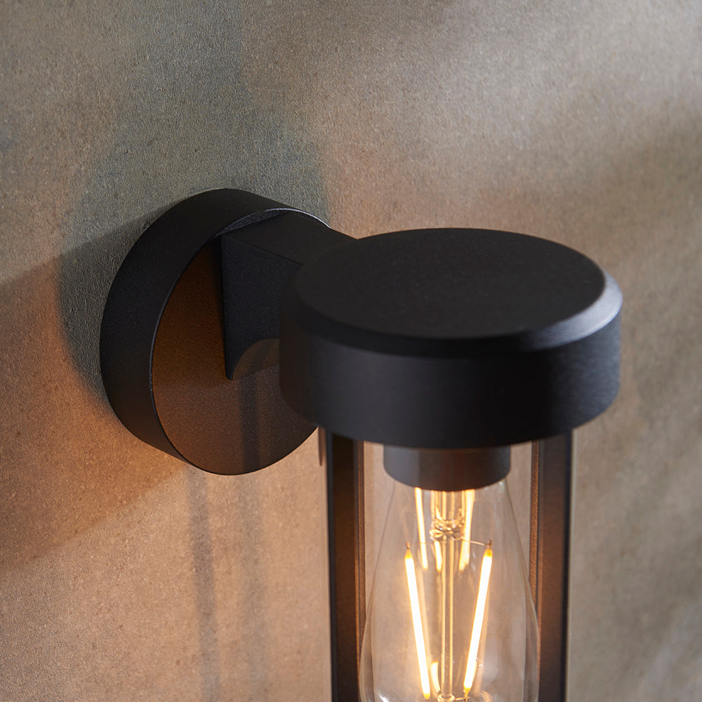 Die Cast IP44 Wall Light In Brushed Bronze With Clear Glass - ID 11076