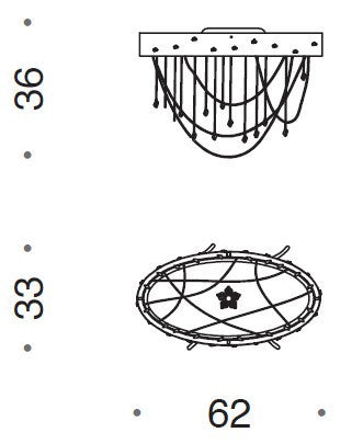 Herit 6 Light Murano Glass Ceiling Light - ID 8040