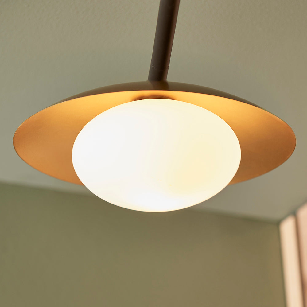 Opal Pebble Three Lamp Semi-Flush Ceiling Light - ID 11016