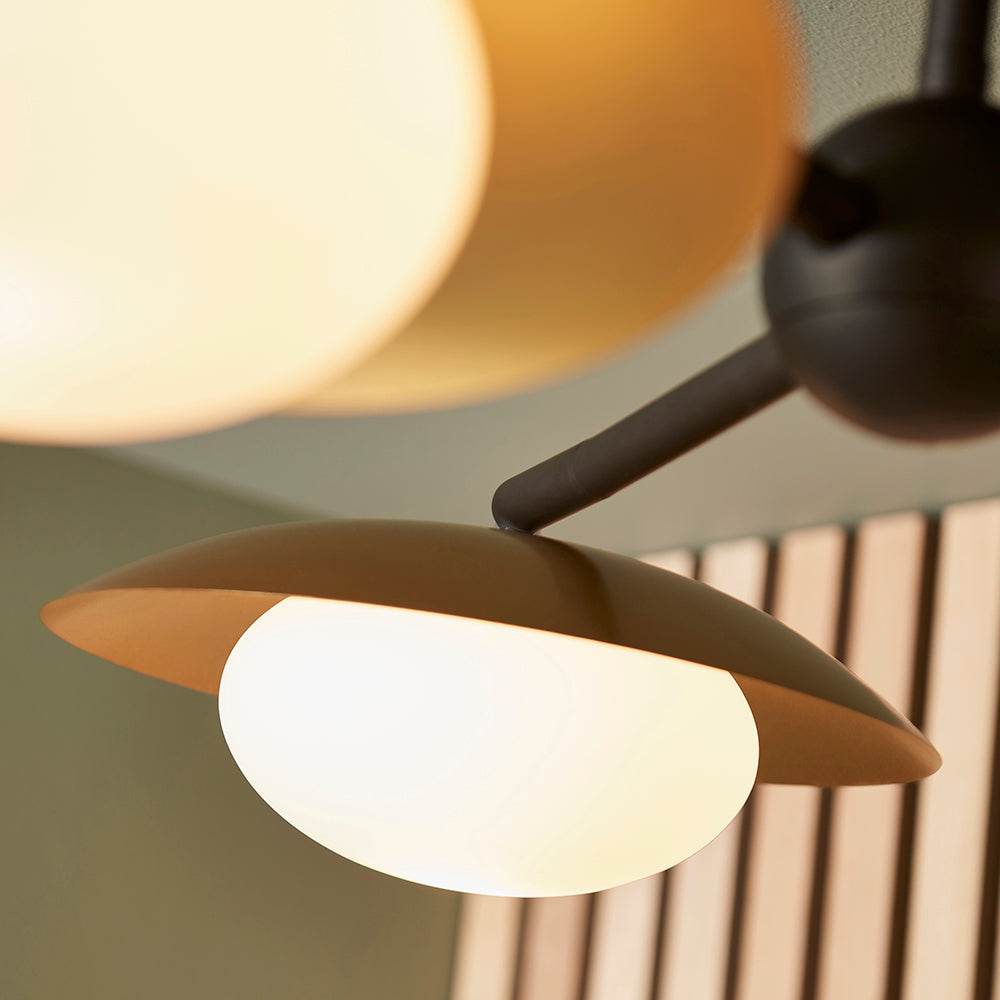 Opal Pebble Three Lamp Semi-Flush Ceiling Light - ID 11016