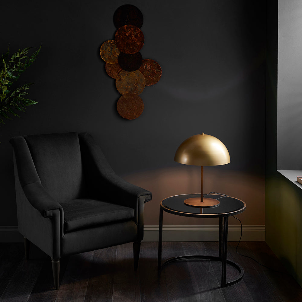 Mid-Century Style Soft Gold & Bronze Table Lamp - ID 11133