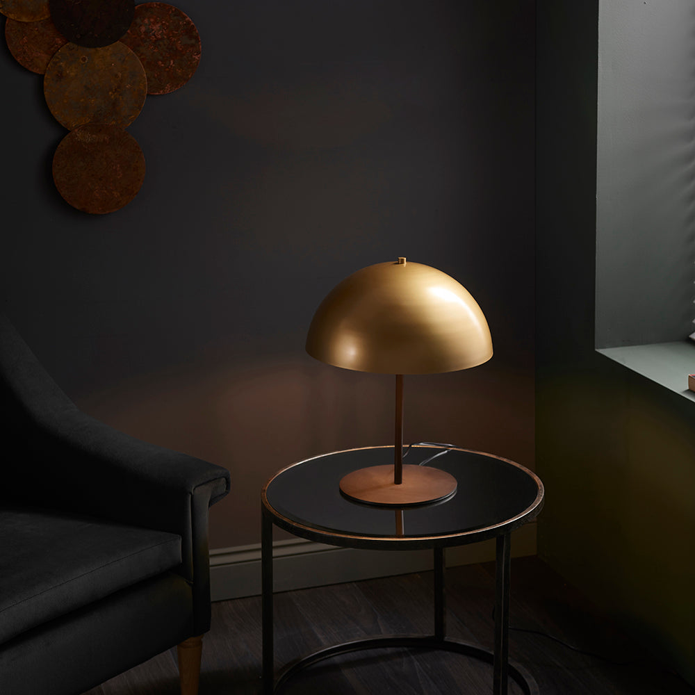 Mid-Century Style Soft Gold & Bronze Table Lamp - ID 11133