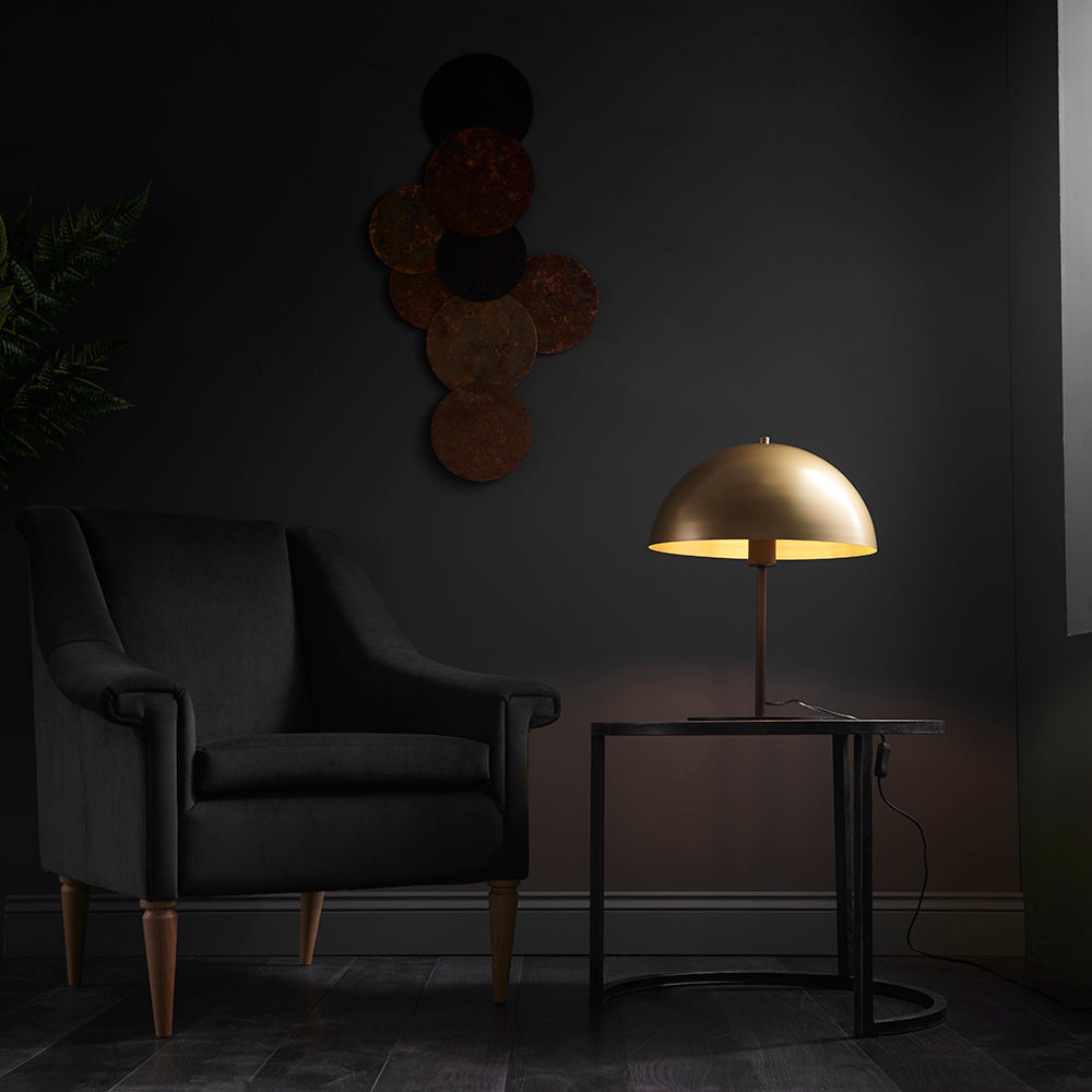 Mid-Century Style Soft Gold & Bronze Table Lamp - ID 11133