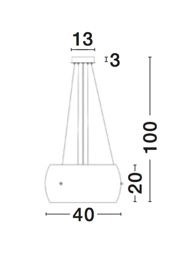 CHI Chrome Aluminium & Clear Glass Pendant Medium - ID 11578