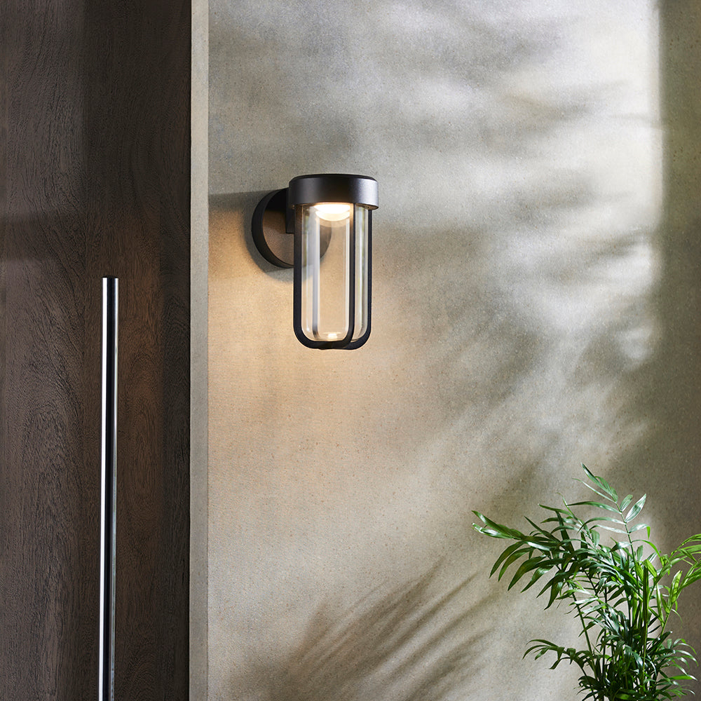 Die Cast IP44 LED Wall Light In Matt Black With Clear Glass - ID 11074 - LOW STOCK, PLEASE CALL