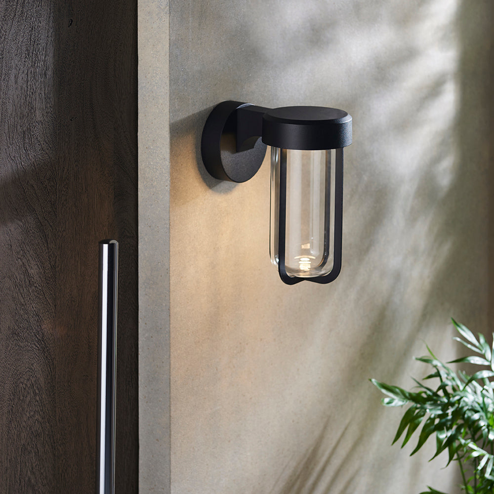 Die Cast IP44 LED Wall Light In Matt Black With Clear Glass - ID 11074 - LOW STOCK, PLEASE CALL