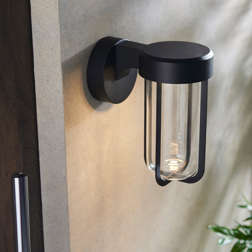 Die Cast IP44 LED Wall Light In Matt Black With Clear Glass - ID 11074 - LOW STOCK, PLEASE CALL