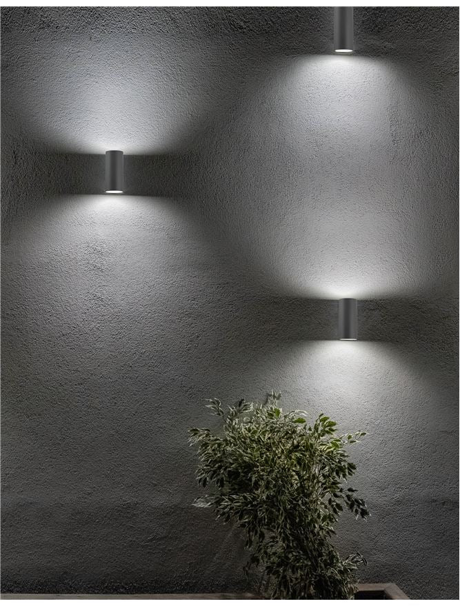 NER Compact Rounded Edge Matt Grey Outdoor Wall Up / Down Light - ID 8641