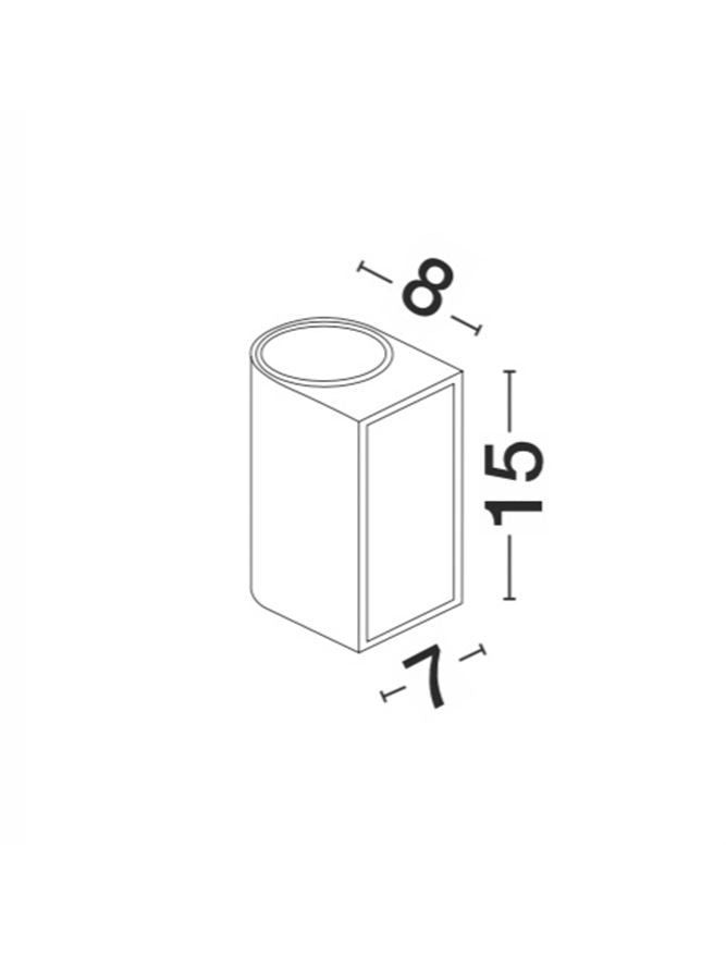 NER Compact Rounded Edge Matt Grey Outdoor Wall Up / Down Light - ID 8641