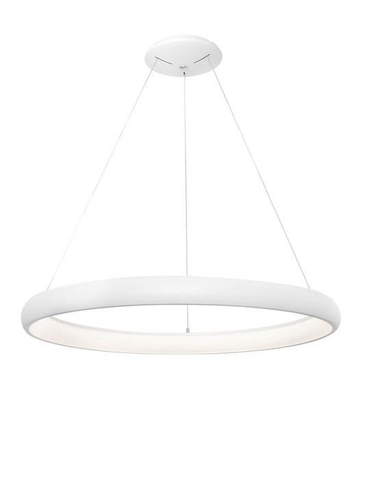 ALB Sandy White Aluminium & Acrylic Dimmable Inner Light Ring Pendant Medium - ID 9453