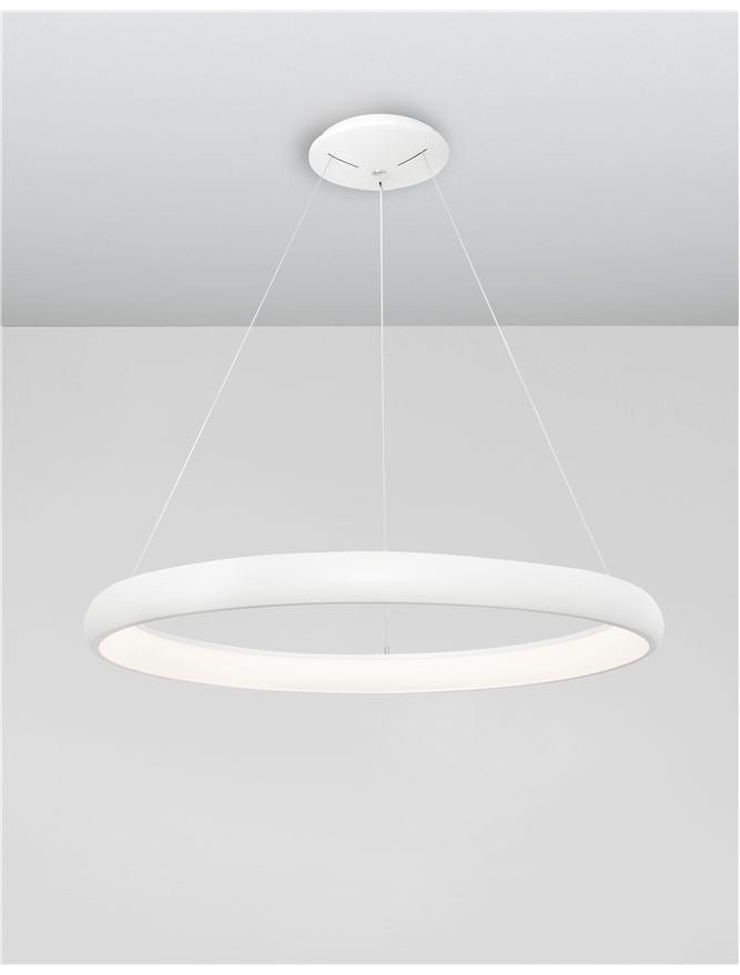ALB Sandy White Aluminium & Acrylic Dimmable Inner Light Ring Pendant Medium - ID 9453