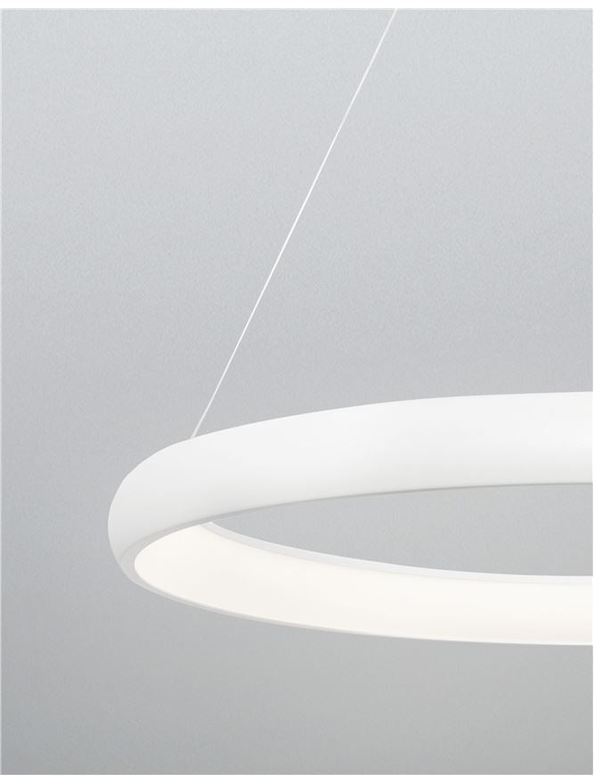ALB Sandy White Aluminium & Acrylic Dimmable Inner Light Ring Pendant Medium - ID 9453