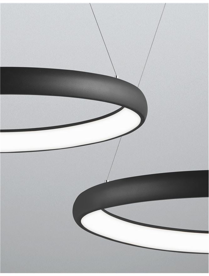 ALB Sandy Black Aluminium & Acrylic Dimmable Inner Light Ring Pendant Medium - ID 8966