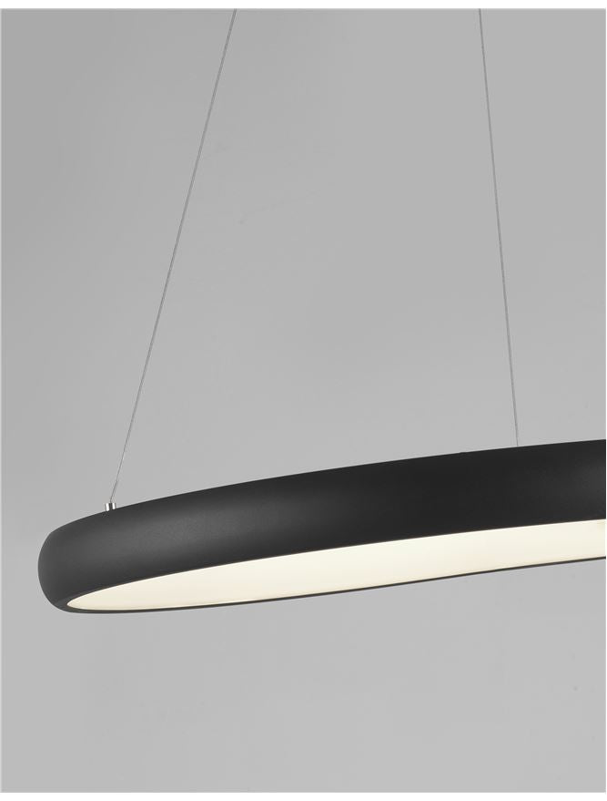ALB Sandy Black Aluminium & Acrylic Dimmable Inner Light Ring Pendant Medium - ID 8966