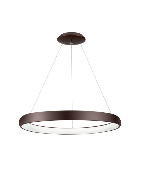 ALB Coffee Brown Aluminium & Acrylic Dimmable Inner Light Ring Pendant Medium - ID 8770