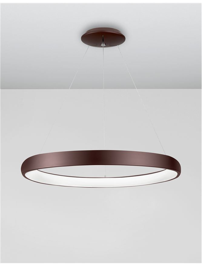 ALB Coffee Brown Aluminium & Acrylic Dimmable Inner Light Ring Pendant Medium - ID 8770