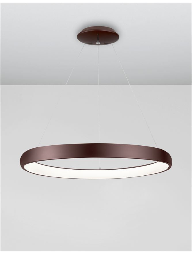 ALB Coffee Brown Aluminium & Acrylic Dimmable Inner Light Ring Pendant Medium - ID 8770