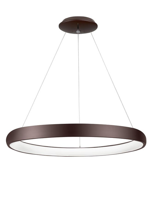 ALB Coffee Brown Aluminium & Acrylic Dimmable Inner Light Ring Pendant Large - ID 10341