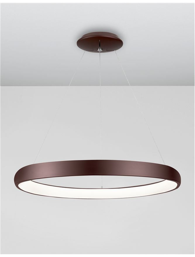 ALB Coffee Brown Aluminium & Acrylic Dimmable Inner Light Ring Pendant Large - ID 10341