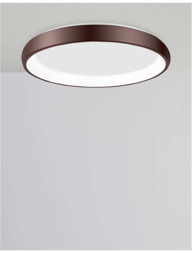 ALB Coffee Brown Aluminium & Acrylic Dimmable Inner Light Ring Flush Medium - ID 10384