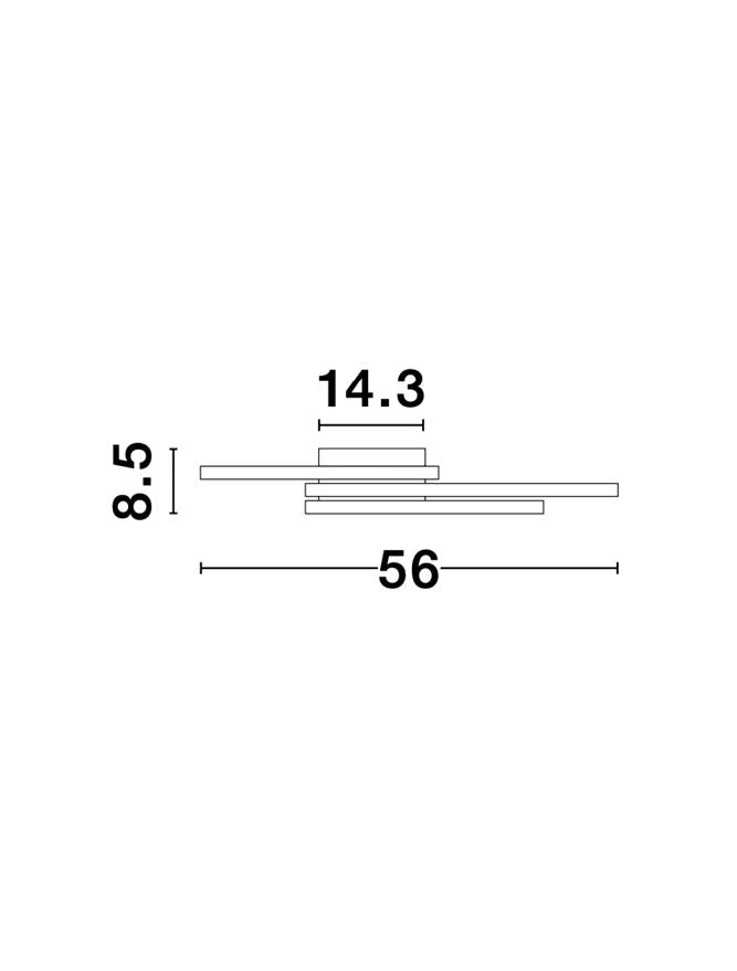 BIL White Aluminium & Acrylic Right Angle Medium Ceiling Light - ID 10577