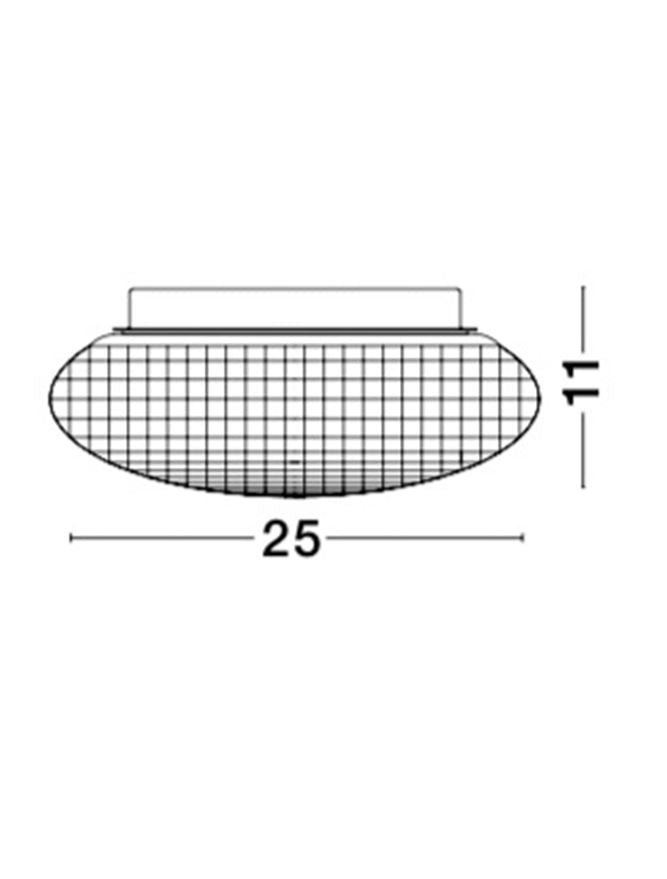 SEN Clear Glass & White Metal Bathroom Ceiling Light - ID 10902