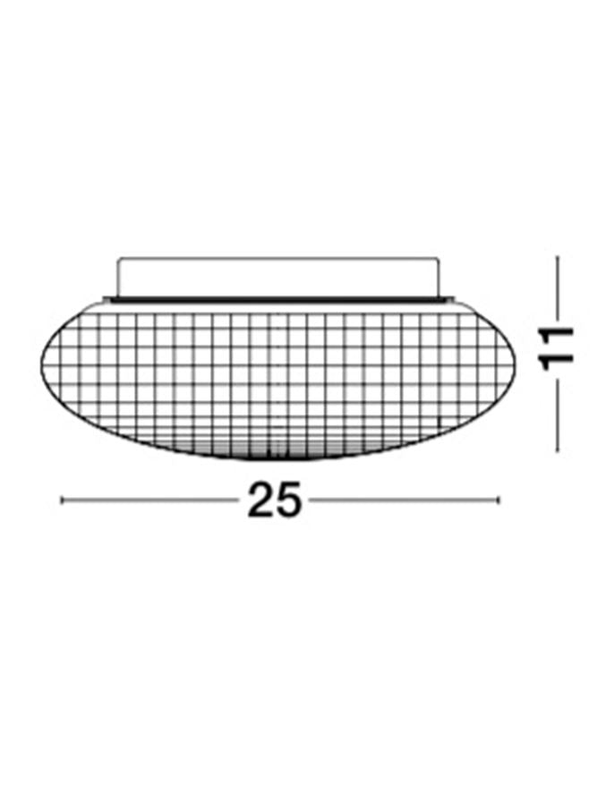 SEN Grey Glass & Black Metal Bathroom Ceiling Light - ID 10901