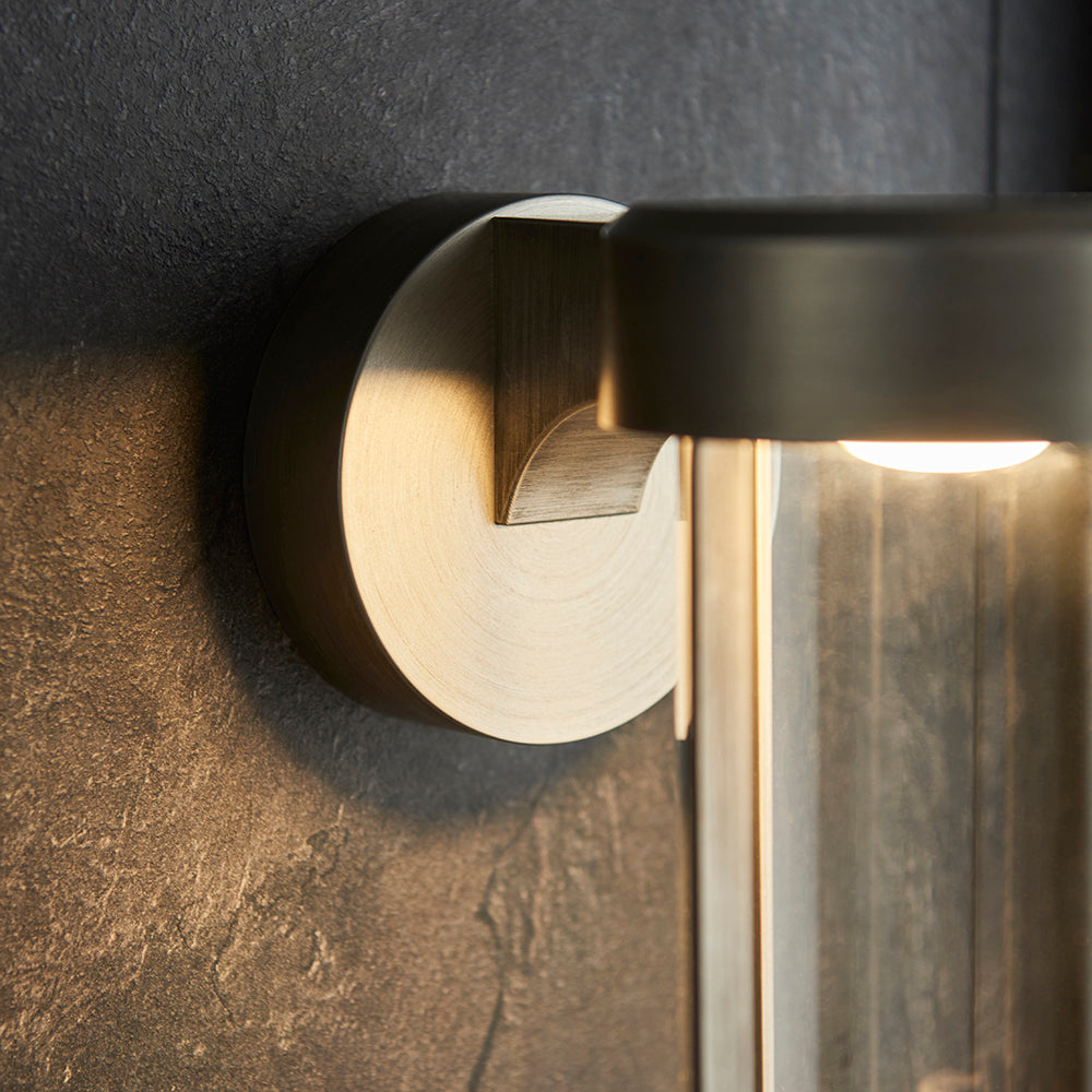 Die Cast IP44 LED Wall Light In Brushed Silver With Clear Glass - ID 11069 - LOW STOCK, PLEASE CALL