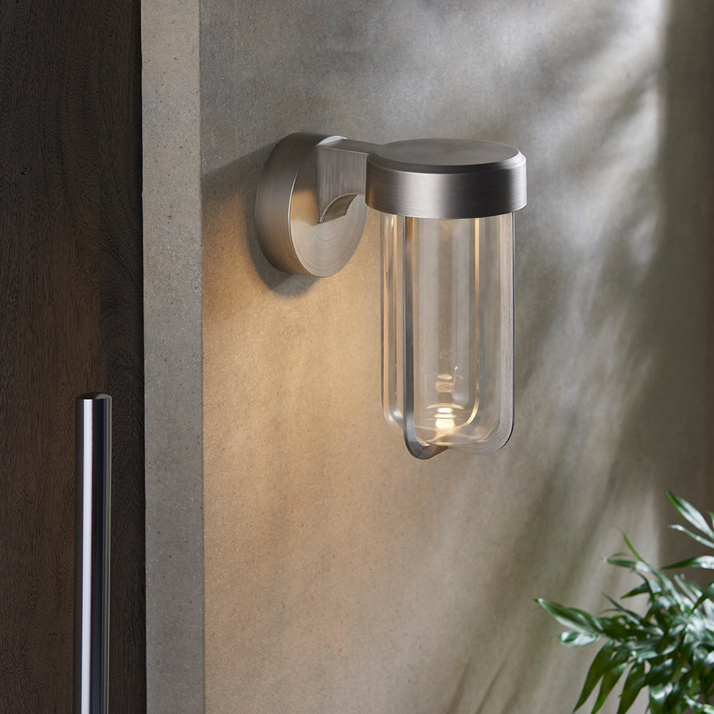 Die Cast IP44 LED Wall Light In Brushed Silver With Clear Glass - ID 11069 - LOW STOCK, PLEASE CALL