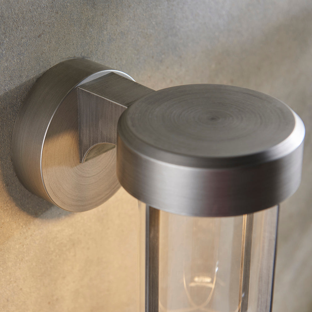 Die Cast IP44 LED Wall Light In Brushed Silver With Clear Glass - ID 11069 - LOW STOCK, PLEASE CALL